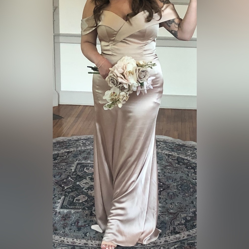Revelry Champagne Gold Bridesmaid Dress Size 12